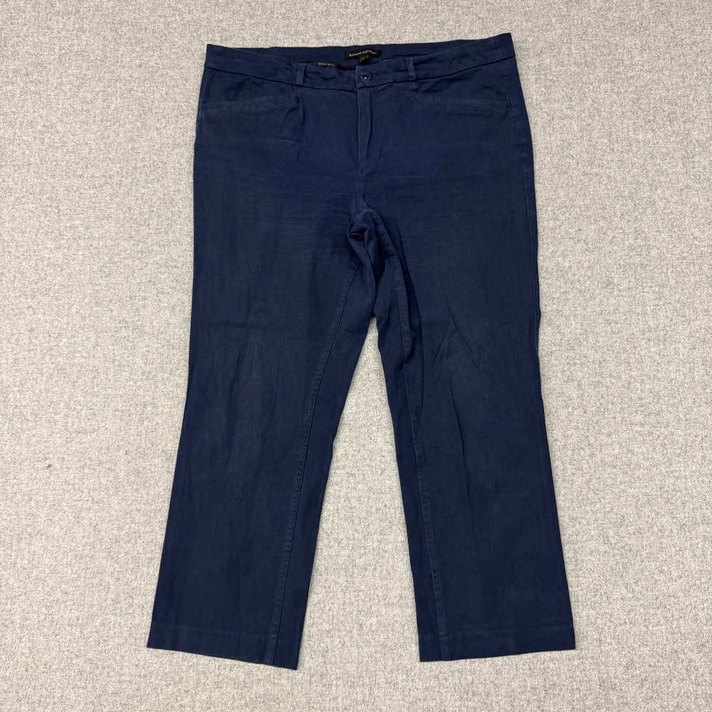 Banana Republic Pants 12 Navy Blue Cotton Rayon Stretch Professional Trousers